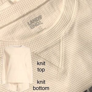 LANDSEND WOMENS TALL Waffle Pajama Set Long Sleeve Top and Shorts 97% Cotton